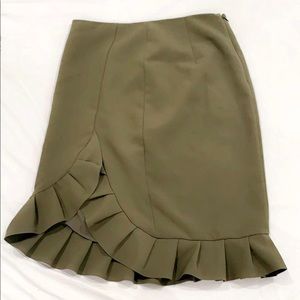 Olive knee length skirt size M